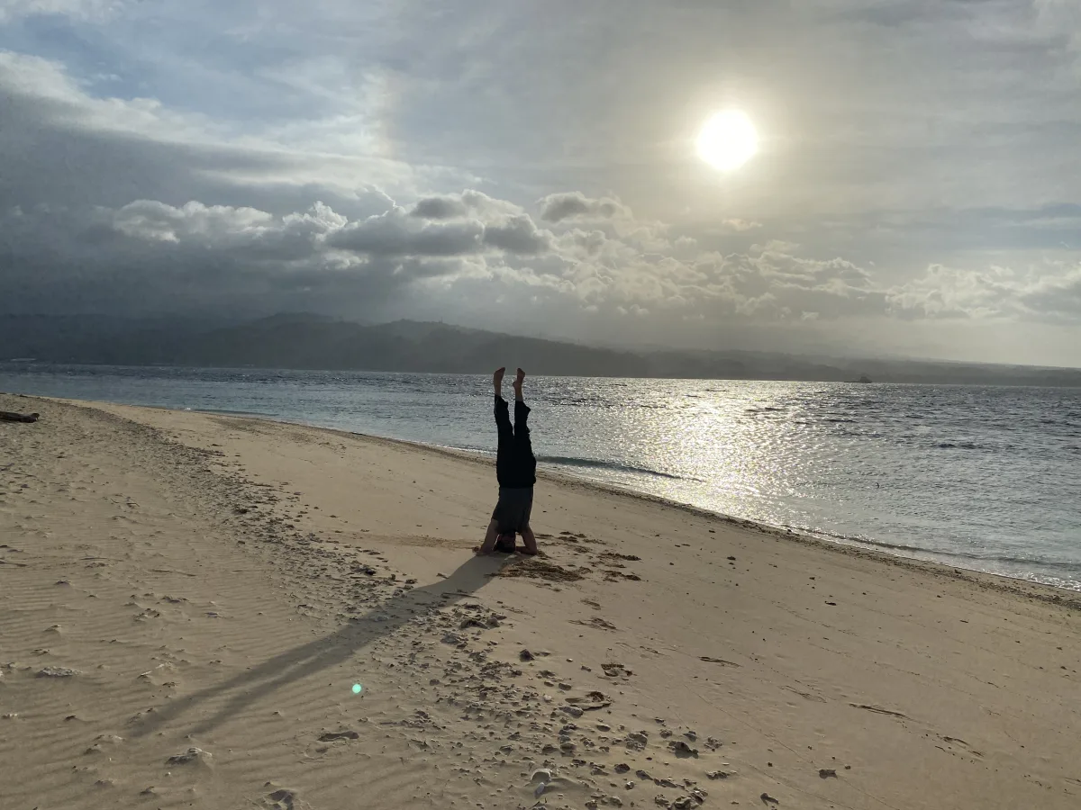 Yoga practice outdoors