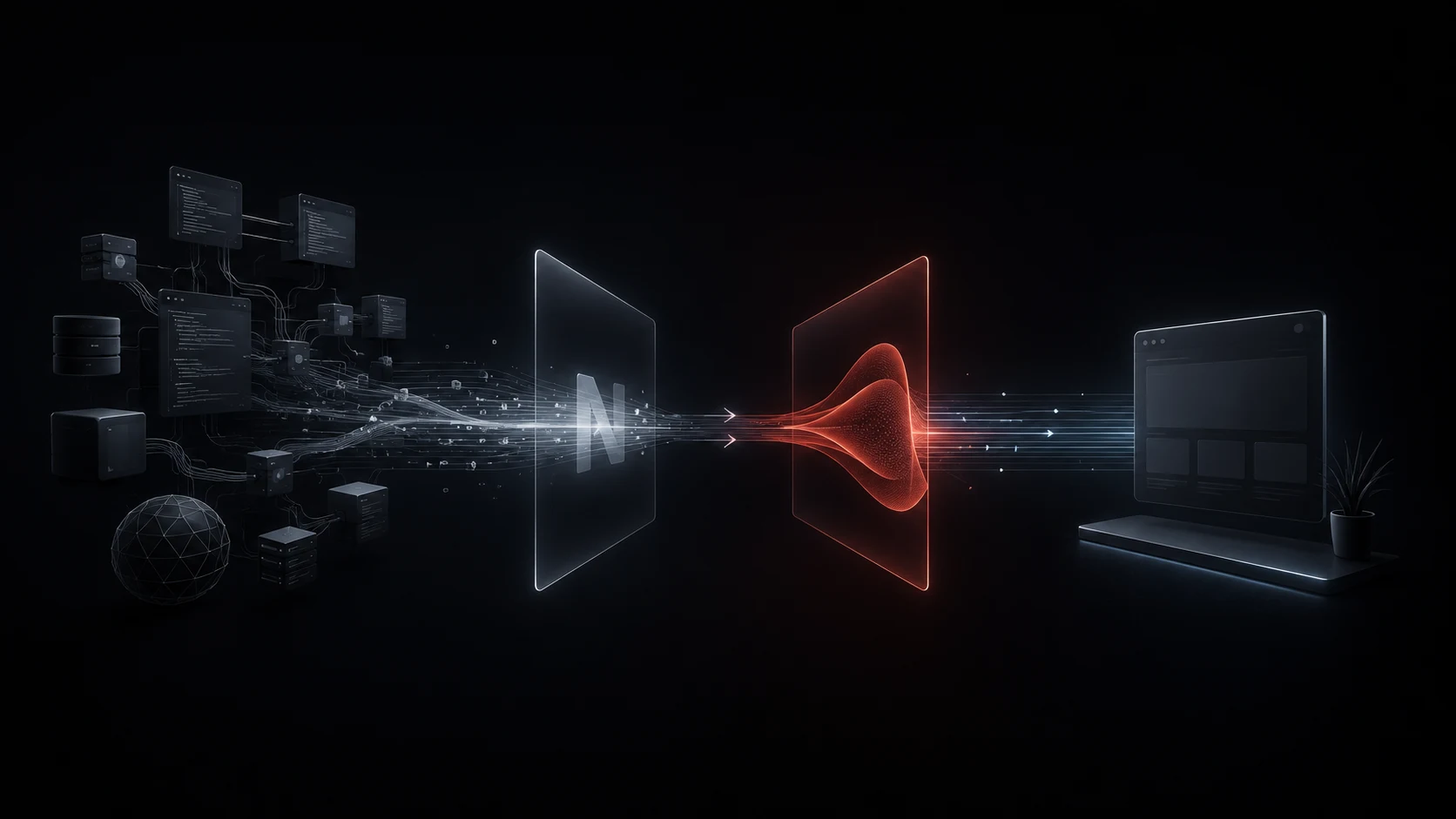 Abstract dark illustration of a personal website migration